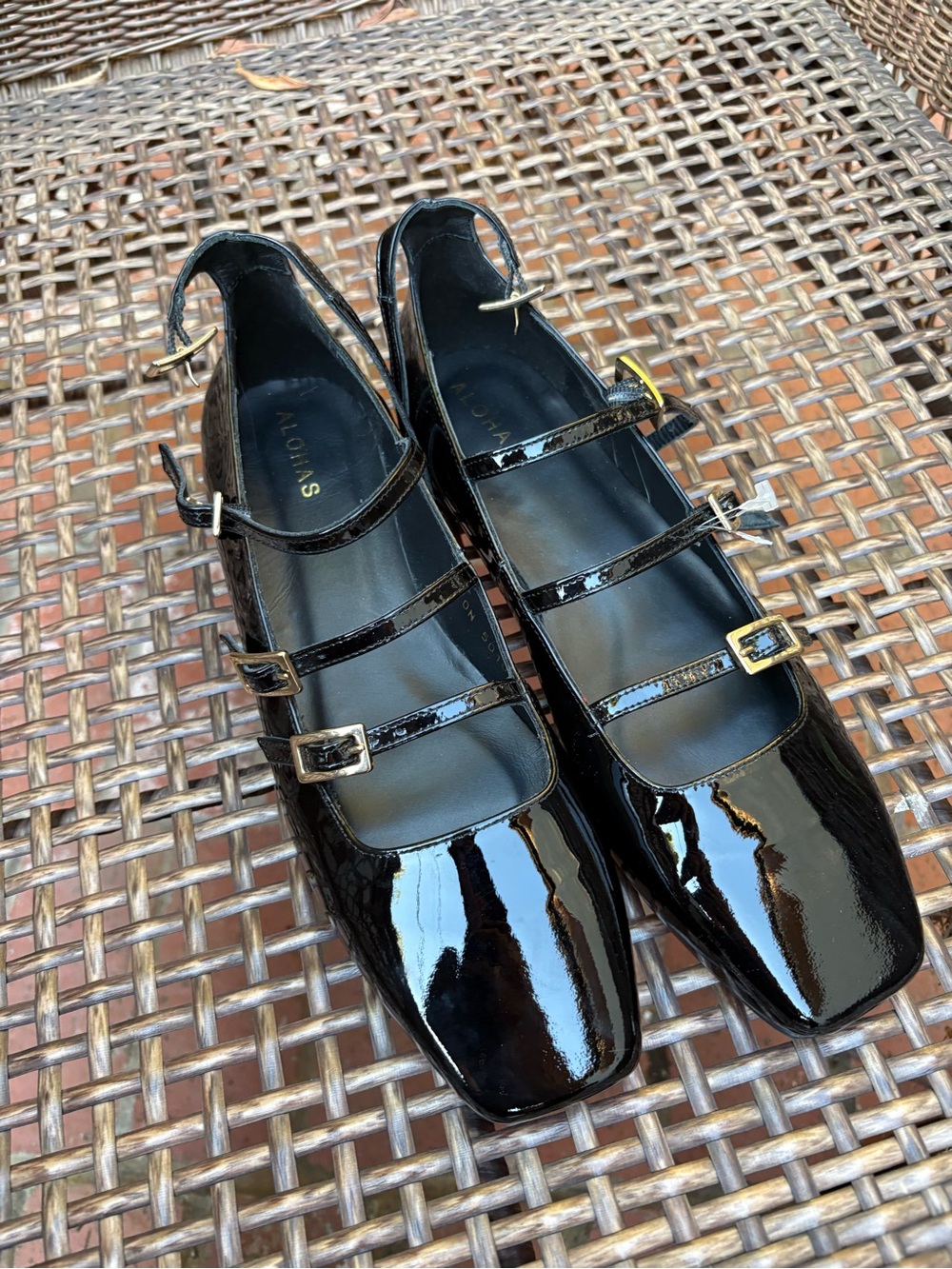 ALOHAS Luke Onix Black Leather Ballet Flats NEW - Picture 5 of 9